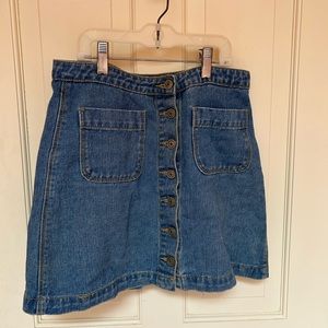 Brandy Melville button up jean mini skirt